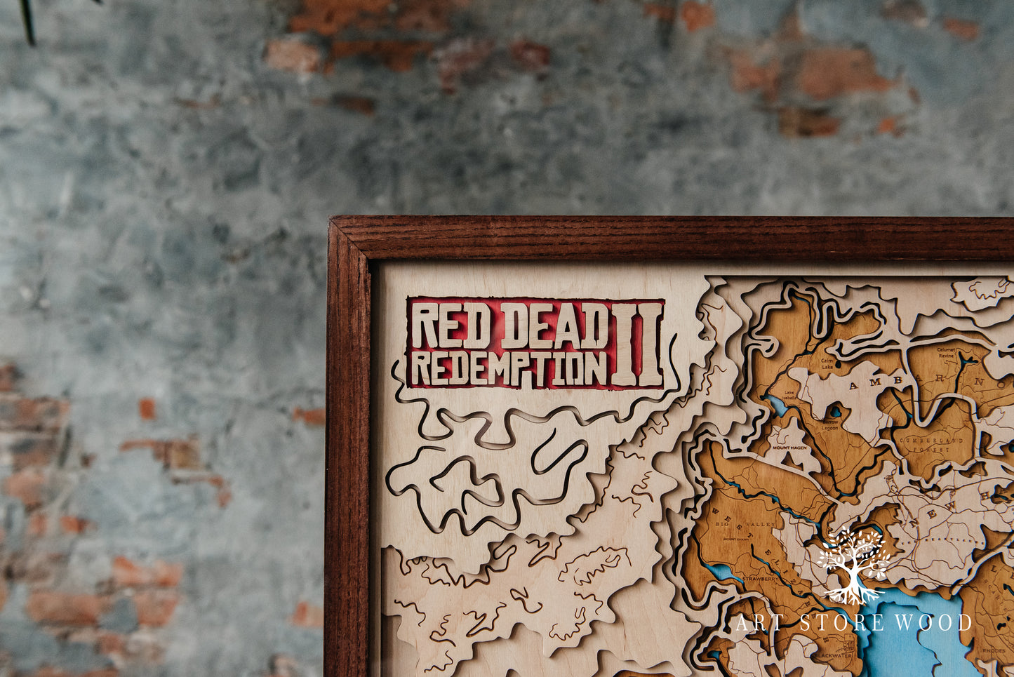 Detailed engraving of landmark locations from Red Dead Redemption 2