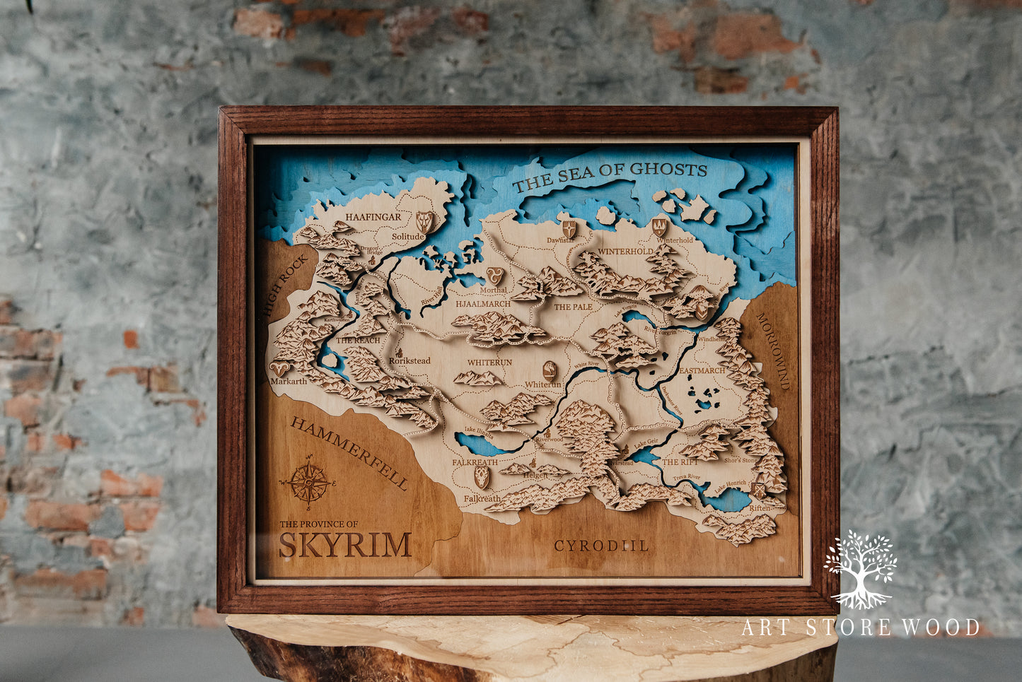 Skyrim 3D wooden map wall art – The Elder Scrolls V: Skyrim
