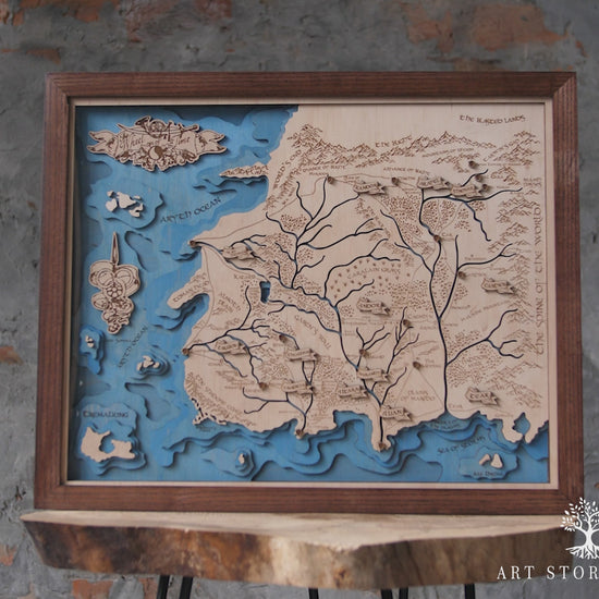 Video preview of The Wheel of Time 3D wooden map showcasing layered craftsmanship