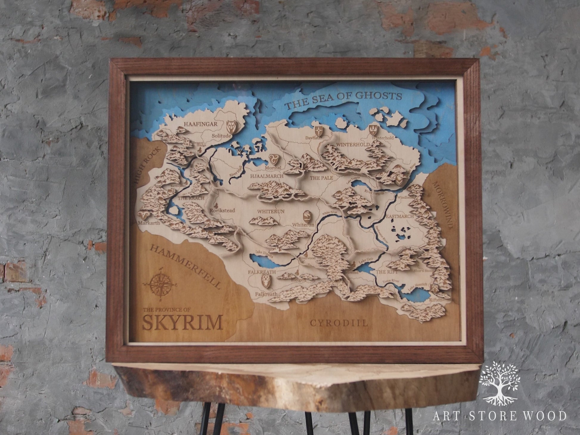 Video preview of Skyrim 3D wooden map