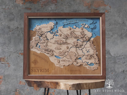 Video preview of Skyrim 3D wooden map