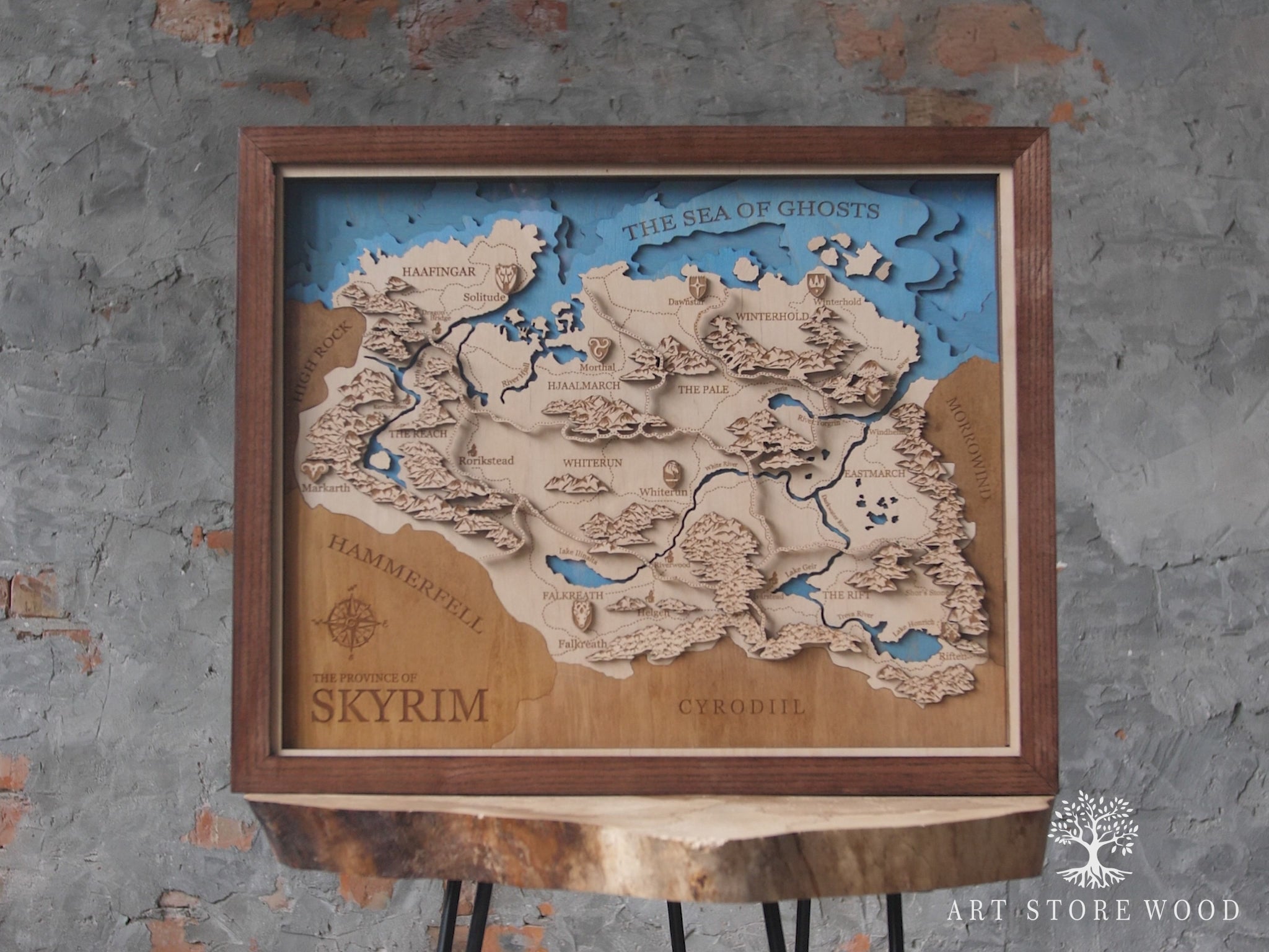 Video preview of Skyrim 3D wooden map