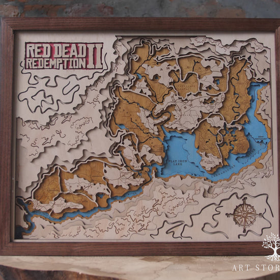 Video preview of Wild West 3D wooden world map