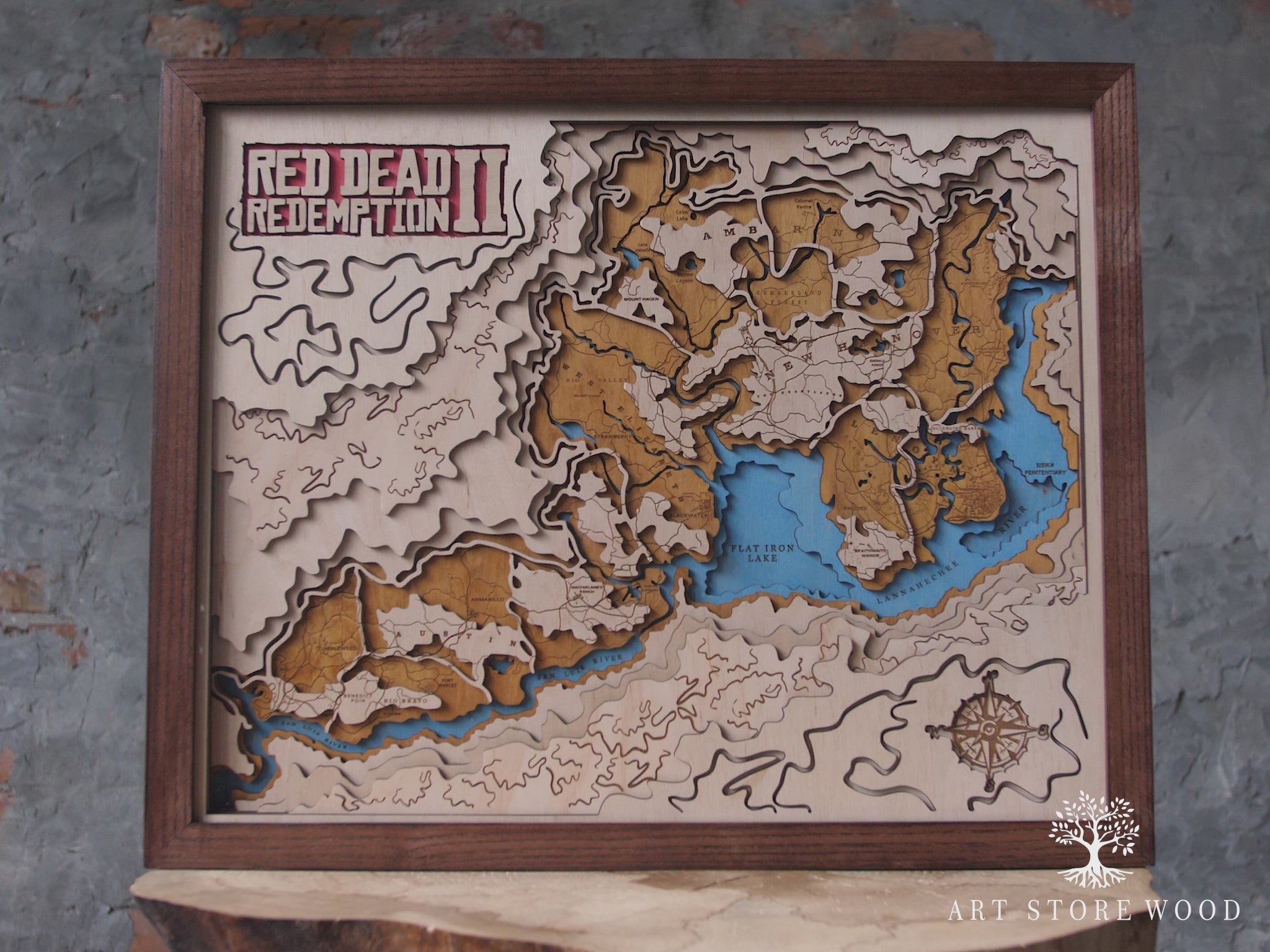 Video preview of Wild West 3D wooden world map